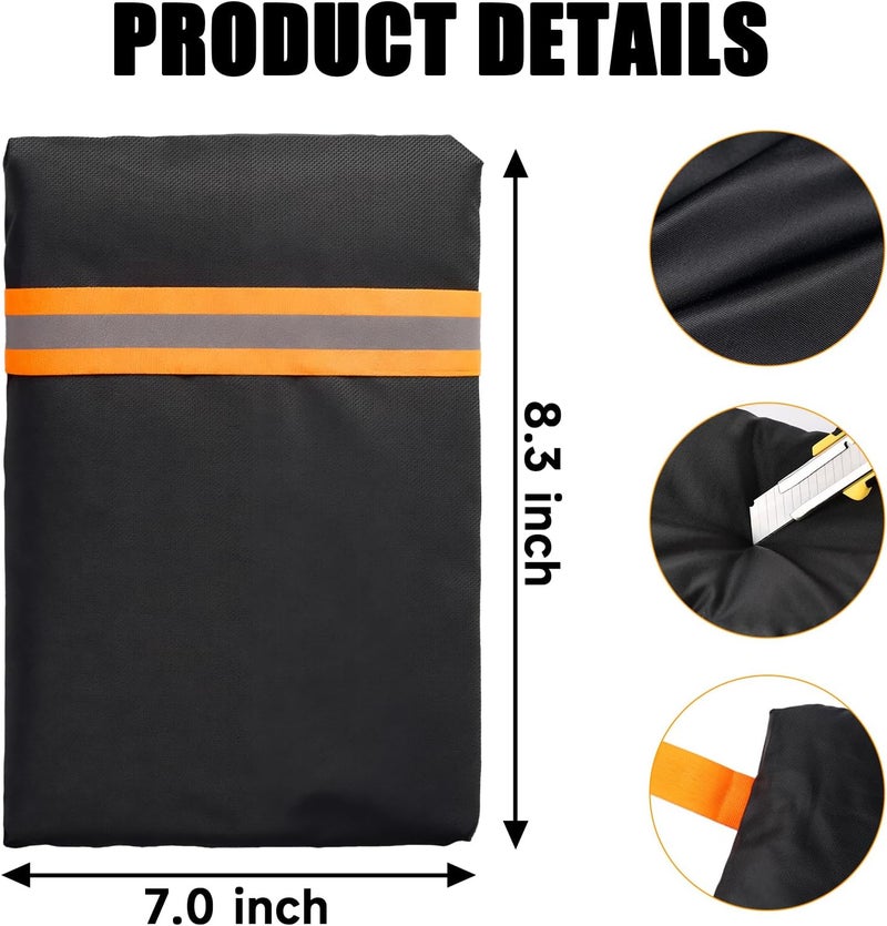 LLWAN 2 Pack Outdoor Faucet Covers for Winter, 6.7" W x 8.3" H Outdoor Water Faucet Cover Socks for Winter Freeze Protection Pipe Reusable Waterproof Insulated Spigot Covers with Reflective Strips, Black - Image 2